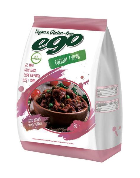 Изображение товара Соевое мясо Гуляш Ego Veg&Gluten-free, 80г Соевое мясо Гуляш Ego Veg&Gluten-free, 80г фотография