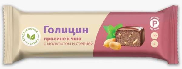 Батончик пралине к чаю Голицин в глазури с мальтитом и стевией 36г фотография